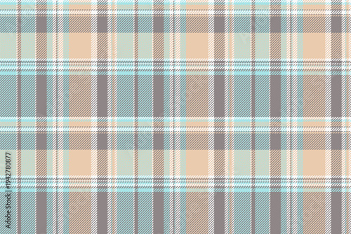 Preppy textile texture plaid, custom vector check pattern. Worn background tartan fabric seamless in light and grey colors.