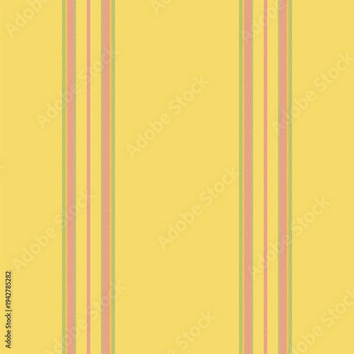 Danufacture lines vertical textile, cozy seamless texture stripe. Vany vector pattern background fabric in yellow and pink colors.