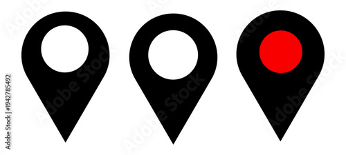 black and white map pointer