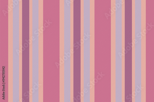 Oerformance background textile texture, store fabric pattern stripe. Lallpaper lines vector vertical seamless in pink and navajo white colors.