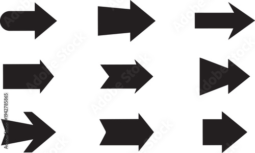 Black arrow icon big set، vector illustration eps design.  