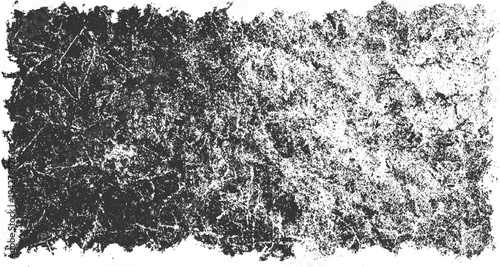 Black and white distressed textured background with rough uneven edges and chaotic scratch marks grunge