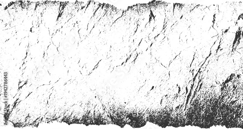 Black and white textured background with rough jagged edges and scattered dots