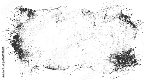 Black distressed grunge texture with halftone dots and scratches on white background scratchy