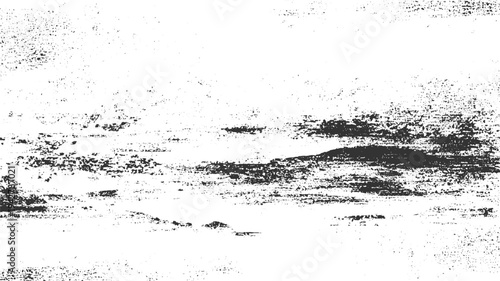 Abstract black and white speckled texture with horizontal lines and irregular shapes