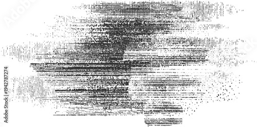 Dark grey textured abstract pattern with horizontal and vertical lines and dots on white background grunge