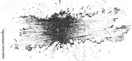 Dark grey textured splattered abstract pattern on white background grunge