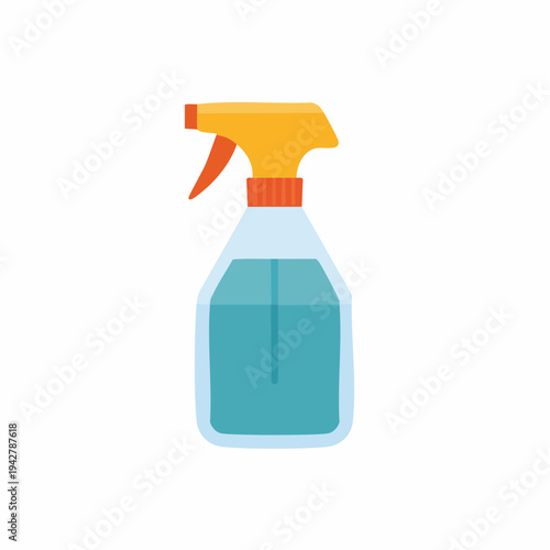 Illustration of a spray bottle with cleaning solution, ready to use.