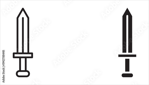 Crossed swords icon collection. Ancient weapon icons.
Sword icon vector. Sword symbol illustration. Pixel vector graphics - Vector.