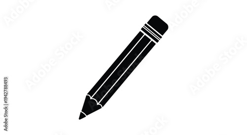 Simple black and white illustration of a classic graphite pencil