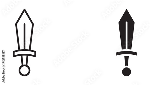 Crossed swords icon collection. Ancient weapon icons.
Sword icon vector. Sword symbol illustration. Pixel vector graphics - Vector.