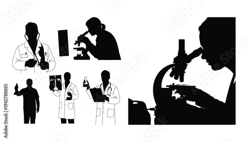 Scientist Silhouette Collection: Research, Lab, and Discovery