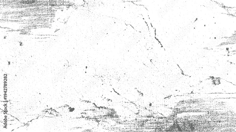 Obraz premium Textured abstract background with scattered dark gray dots and streaks on white grunge distressed