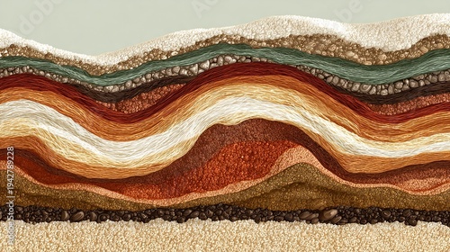 Fertile loam soil cross section with detailed texture
