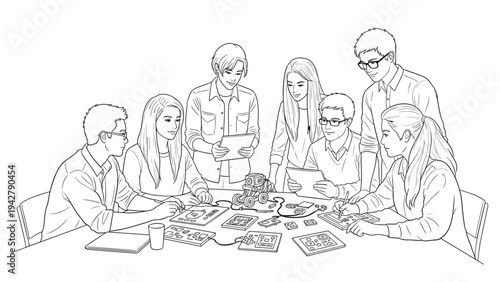 Team collaboration on robotics project: students engaged in stem learning