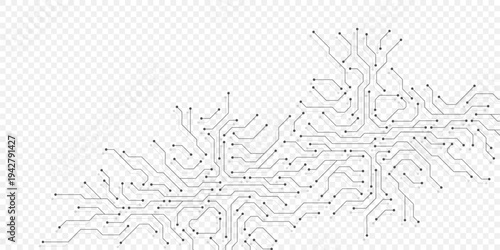 Circuit board digital abstract background. Motherboard technology texture design. AI semiconductor and computer processor on tech bg. Vector illustration