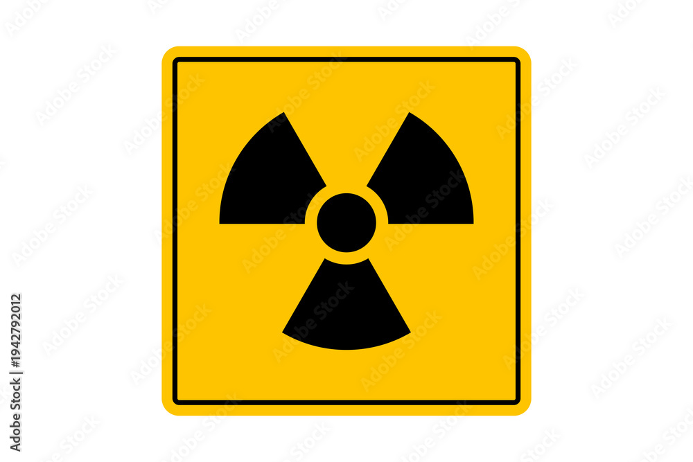 Fototapeta premium Yellow Square Radioactive Nuclear Radiation Hazard Sign for Laboratory and Medical Facility Safety isolated on transparent background radioactive nuclear radiation lab medical