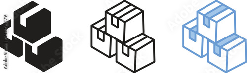 Product Inventory and Isometric Package Cargo Glyph Icon Set