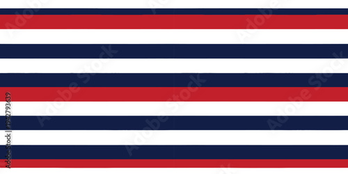 Classic horizontal stripes flag design with red, white, and blue colors Vector