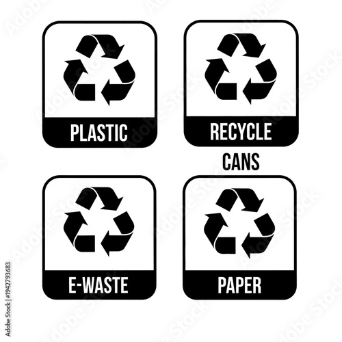 Set of 4 recycling icons vector