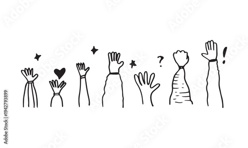 Applause Hands Clapping Line Icon Illustration