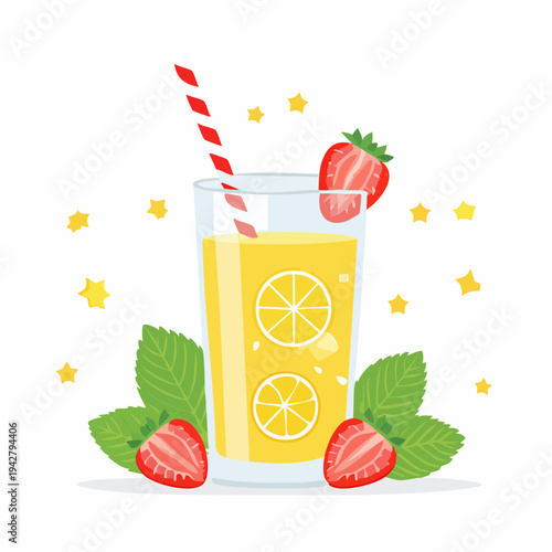 Getränk mit Erdbeeren