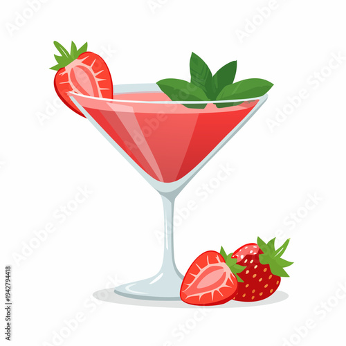 Getränk mit Erdbeeren