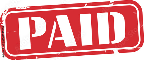 Red Stamp With White Text Paid And Grunge Texture vector illustration