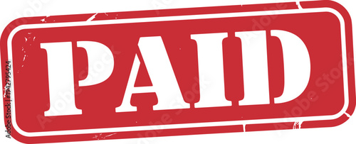 Red Stamp With White Text Paid And Grunge Texture vector illustration