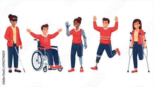 Diverse People with Disabilities Inclusion & Empowerment Set.
