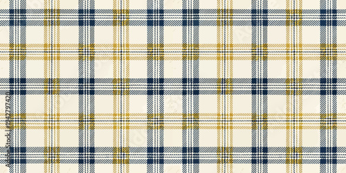 Classic plaid fabric with intricate diagonal stitching details in blue, beige, and gray tones Vector