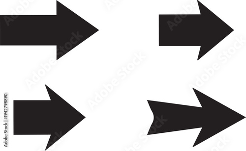 Arrow icon set. black bold arrow sign and symbol. 