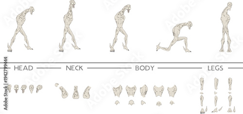 Modular body parts creature design