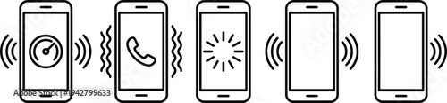 Smartphone wireless connectivity icons set flat design vector illustration scalable graphic