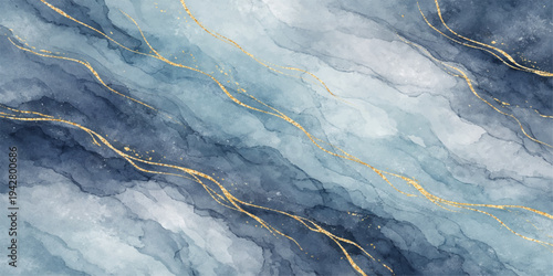 Blue stone texture of frozen ice and white snow creates an abstract winter pattern on a cold nature surface under a cloudy sky