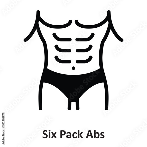 Six Pack Abs Vector icon which can easily modify or edit