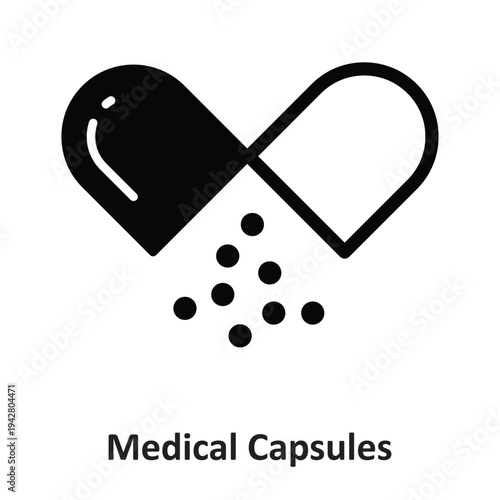 Medical Capsules Vector icon which can easily modify or edit