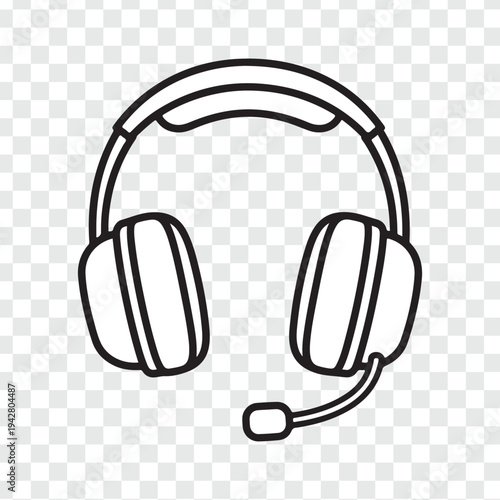 Isolated vector illustration of a modern headphones icon symbol for music and audio technology design, featuring a stereo headset device sign on a white background for web and entertainment equipment