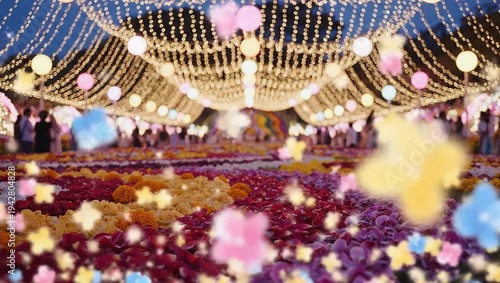 Wallpaper Mural Vibrant Festival of Lights and Flowers. Torontodigital.ca