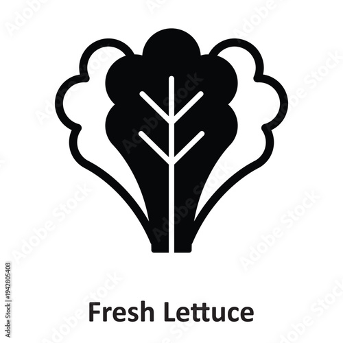 Fresh Lettuce Vector icon which can easily modify or edit