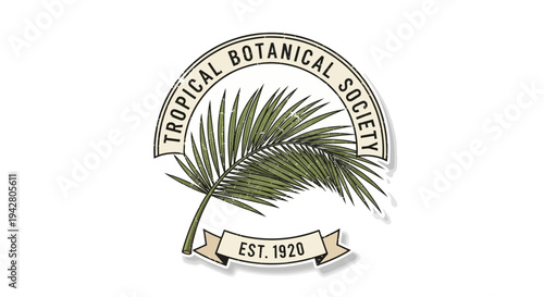Tropical Botanical Society logo with palm leaf and est. 1920 banner
