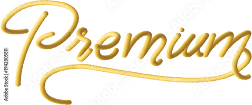 Golden premium text in elegant cursive script