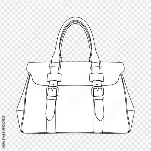 Vector illustration of a fashion handbag isolated on white background