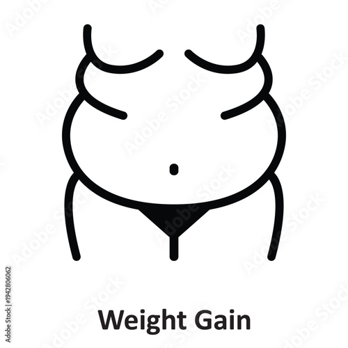 Weight Gain Vector icon which can easily modify or edit