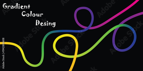 Vibrant gradient colour design with swirling lines and curves