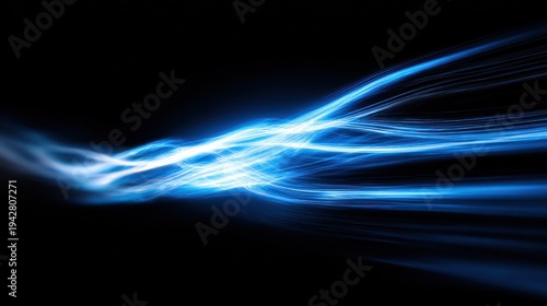 Abstract blue energy lines against a dark background