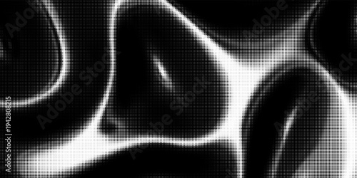 Grunge halftone gradient background. Faded grit noise texture. White and black sandy wallpaper. Retro pixelated backdrop. Anime or manga style comic overlay