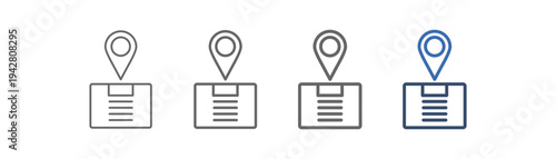 
outline icon set tracking with product and location design
