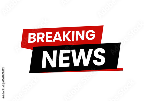 Breaking news banner with red and black colors for media and journalism