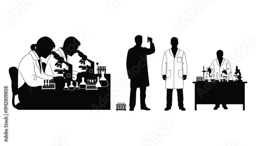Laboratory Scientists Silhouette: Research, Experimentation, Discovery